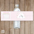 Elephant Bottle Label Baby Girl Shower Pink Stripes
