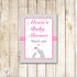 Pink Elephant Hand Sanitizer Gift Favor Label Baby Girl Shower