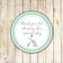 Elephant Gift Favor Label Unisex Baby Shower Tag Lime Green