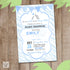 elephant blue zebra invitation