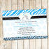 elephant invitation blue zebra