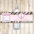 Giraffe Bottle Label Pink Brown Birthday Baby Shower
