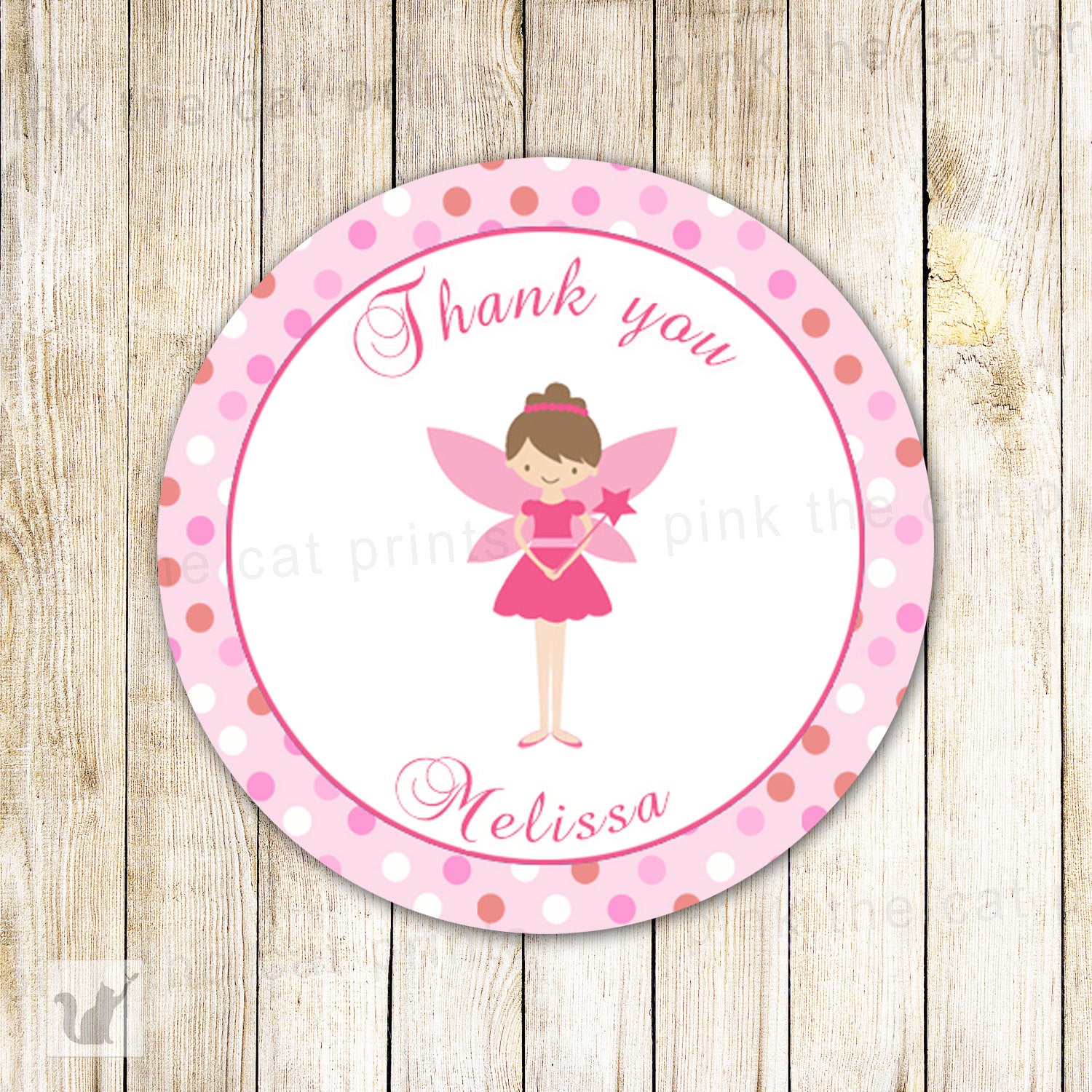 Fairy Favor Labels Birthday Baby Girl Shower Gift Tag Sticker