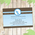 elephant blue brown polka dots invitation