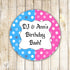 Pink Blue Label Boy Girl Twins Birthday Favor Tag Baby Shower Sticker