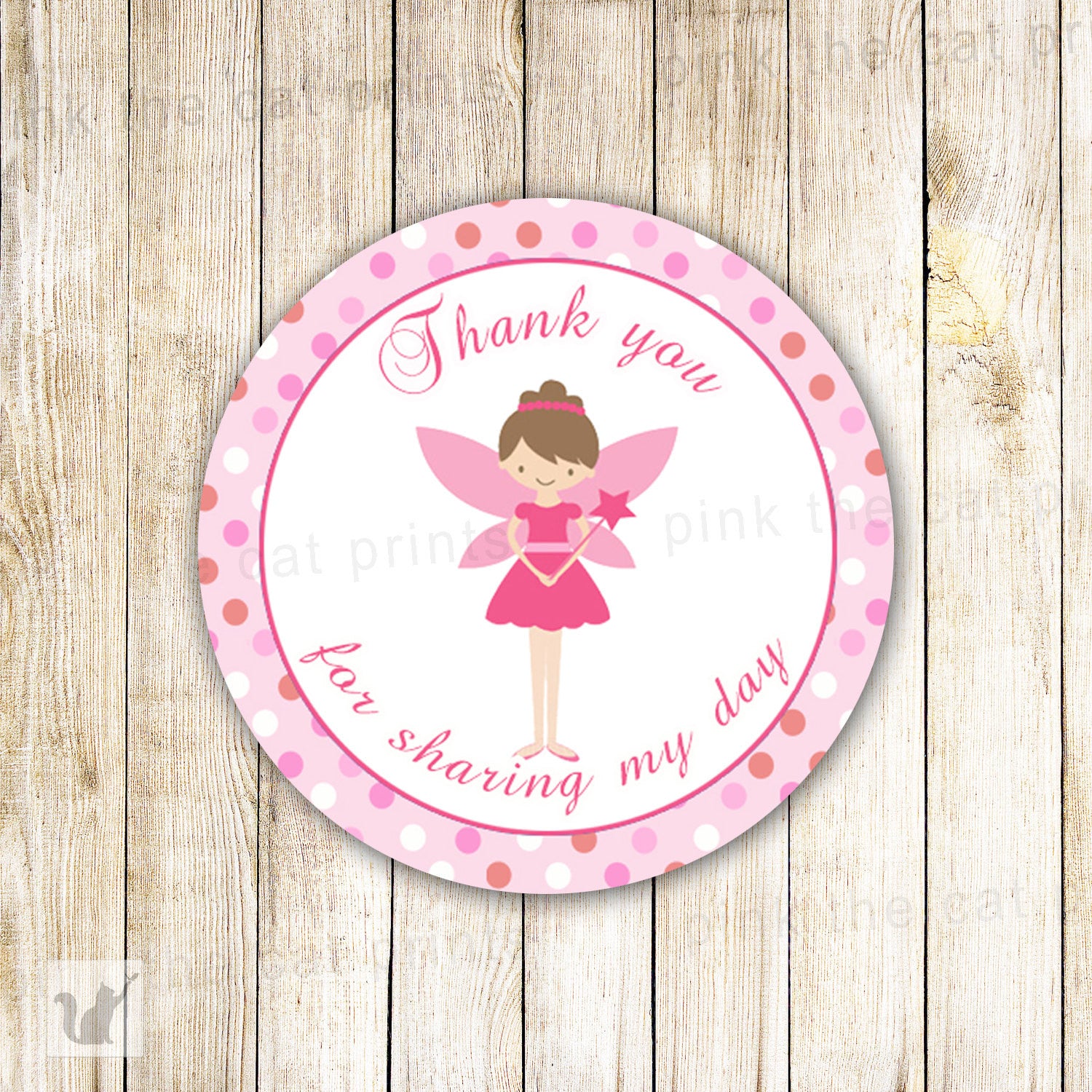 Fairy Favor Label Gift Tag Sticker Birthday Baby Shower