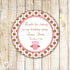 Owl Label Baby Girl Shower Birthday Sticker Tag Pink Brown