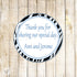 Zebra Thank You Tag Favor Label Sticker Birthday Baby Boy Shower Blue