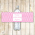Pink Chevron Bottle Label Birthday Baby Shower