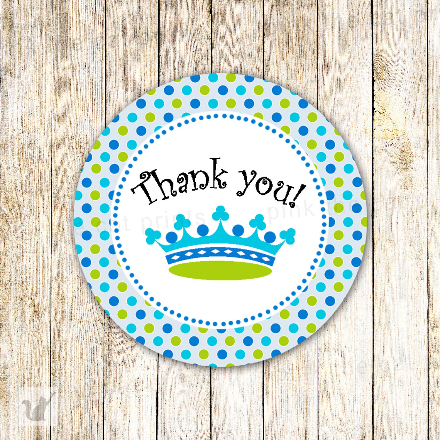 New Little Prince Favor Label Tag Blue Green Printable