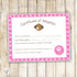 Certificate of Adoption Puppy Birthday Party Pink