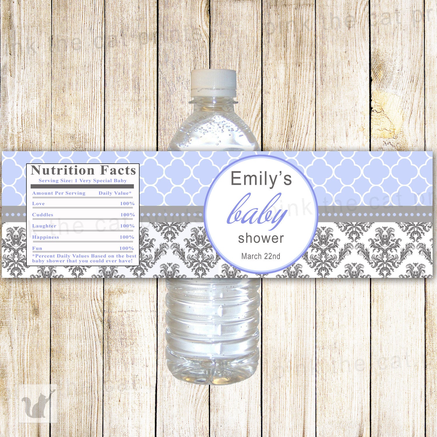 Black Lavender Bottle Label Baby Shower