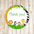 Jungle animal print kids birthday baby shower favor labels printable