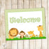 Jungle Welcome Sign Birthday Baby Shower Green Printable