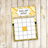 Yellow Zebra Jungle Bingo Card