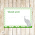 Elephant Thank You Card Note Birthday Baby Shower Green