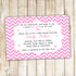pink chevron baby shower invitation
