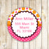 Polka Pink Orange Address Labels - Birthday Party Baby Girl Shower Printable Personalized INSTANT DOWNLOAD