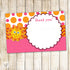 Sunshine Thank You Card - Baby Girl Shower Birthday Party Notes Sun Orange Pink INSTANT DOWNLOAD