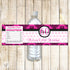 Black Hot Pink Adult Birthday Bottle Label