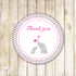 Elephant Label Baby Girl Shower Favor Tag Pink Stickers