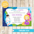 astronaut and princess invitation