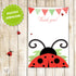 Ladybug Thank You Card Note - Birthday Party Baby Shower Printable INSTANT DOWNLOAD