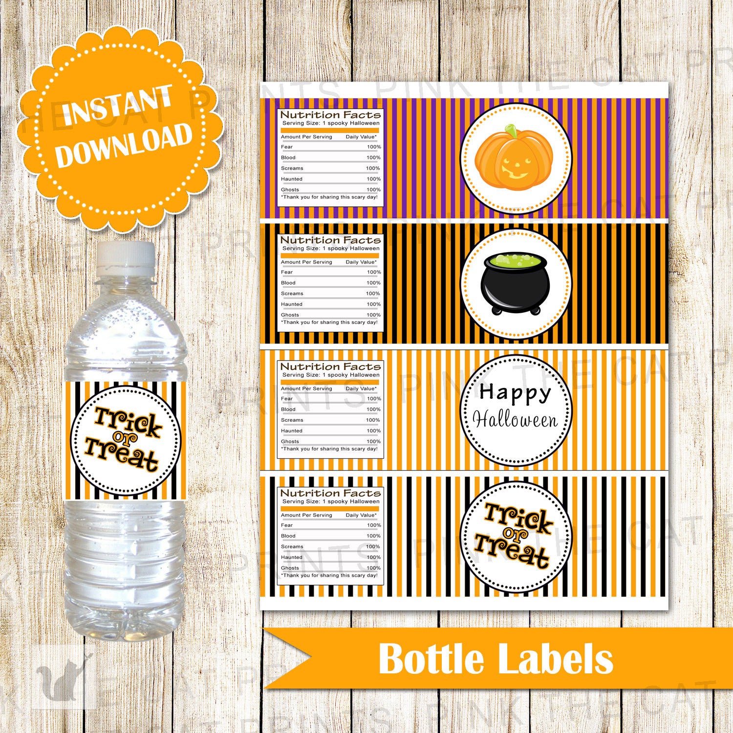 halloween bottle labels