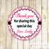 Damask Pink Black Favor Label Sticker Tag Birthday Bridal Shower