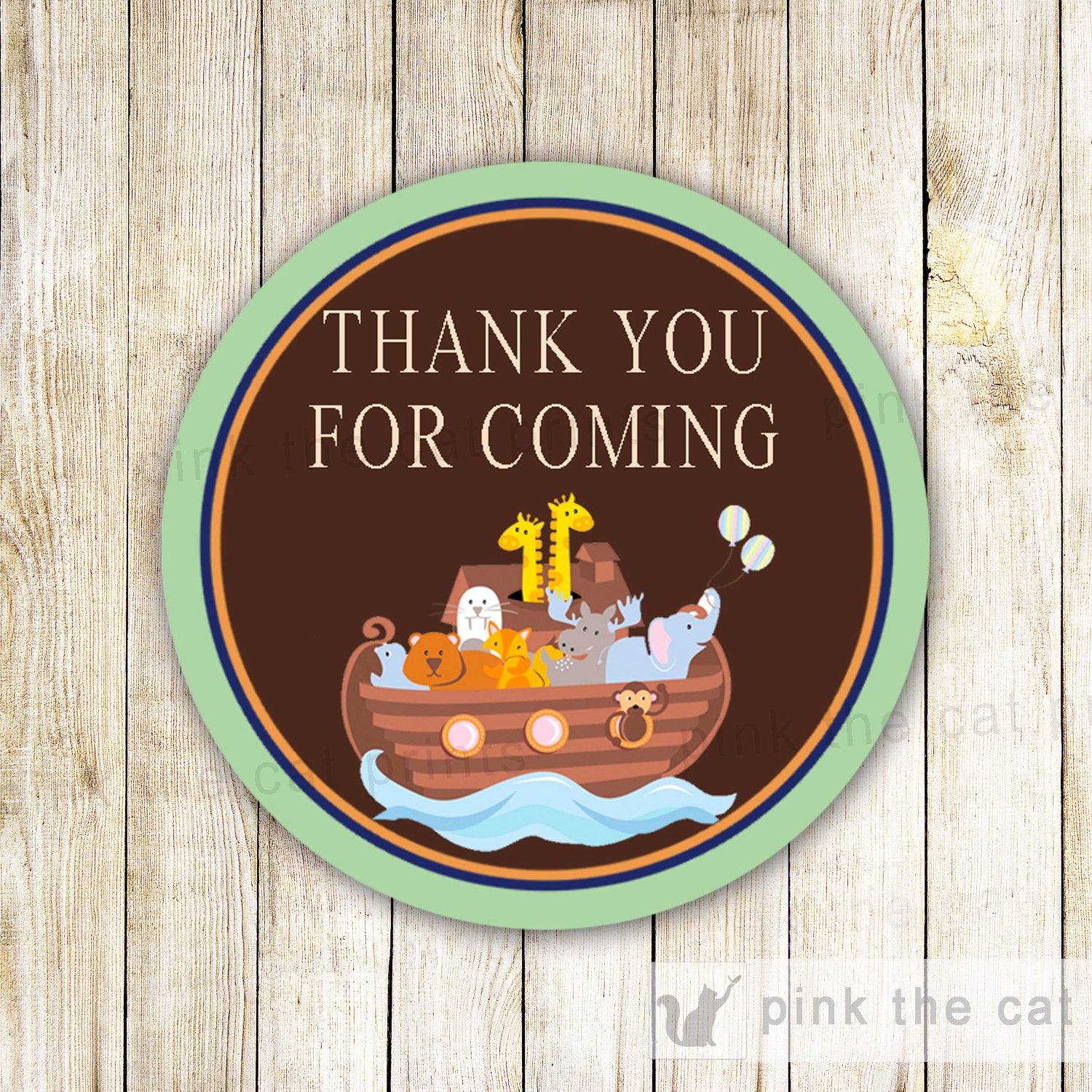 Noahs Ark Favor Label or Gift Tag Kids Birthday Party Baby Shower Printable INSTANT DOWNLOAD