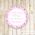 Pink Brown Gift Favor Label Sticker Tag Birthday Baby Girl Shower