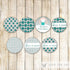 Bridal Shower Small Candy Label Sticker Teal Grey