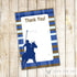 Polo Thank You Card Note - Kids Birthday Party Baby Boy Shower Nay Blue Brown Printable INSTANT DOWNLOAD