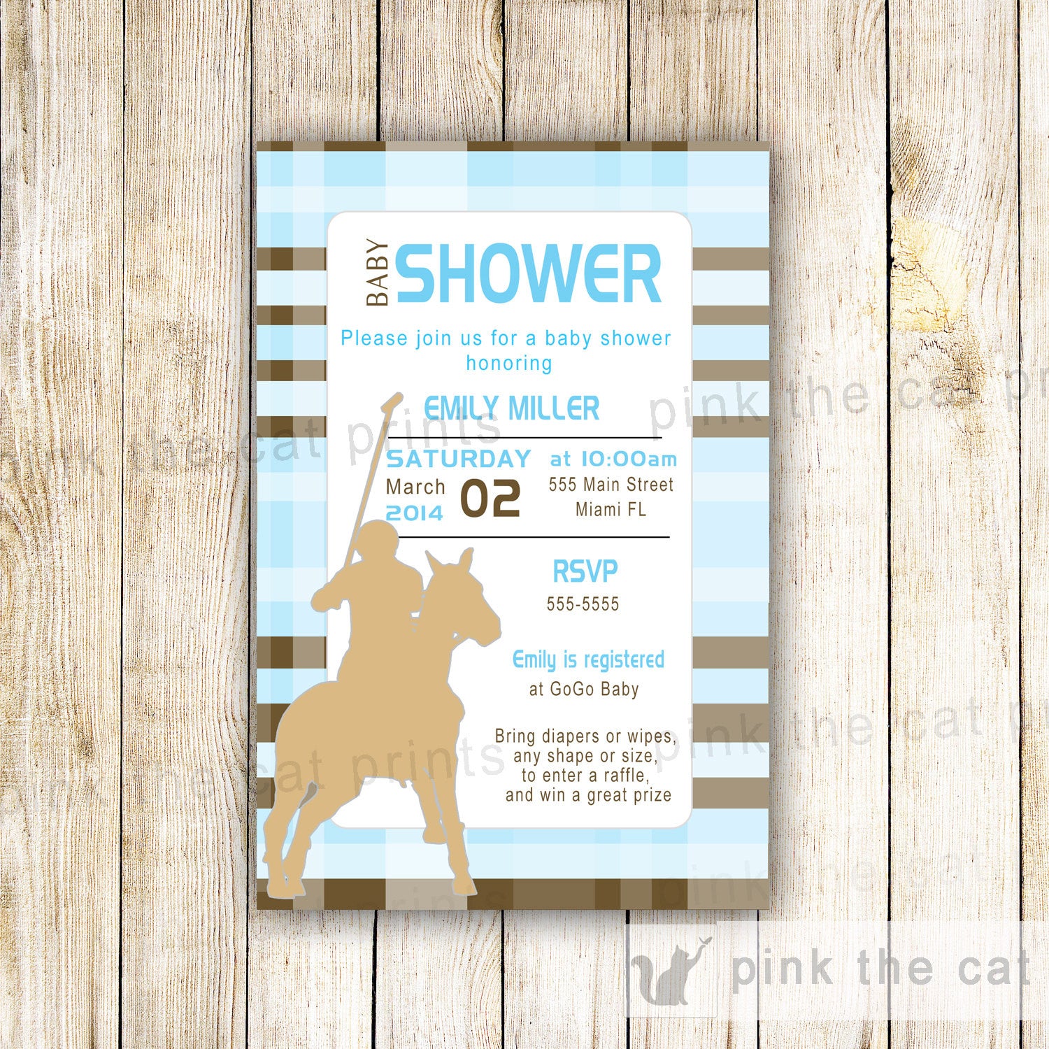 polo baby shower invitation