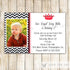 prince invitation red black photo card