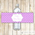 Purple Grey Bottle Label Birthday Baby Shower