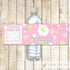 Pink Mint Stroller Bottle Label Baby Shower