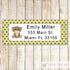 Bear Address Labels Green Brown Birthday Baby Boy Shower