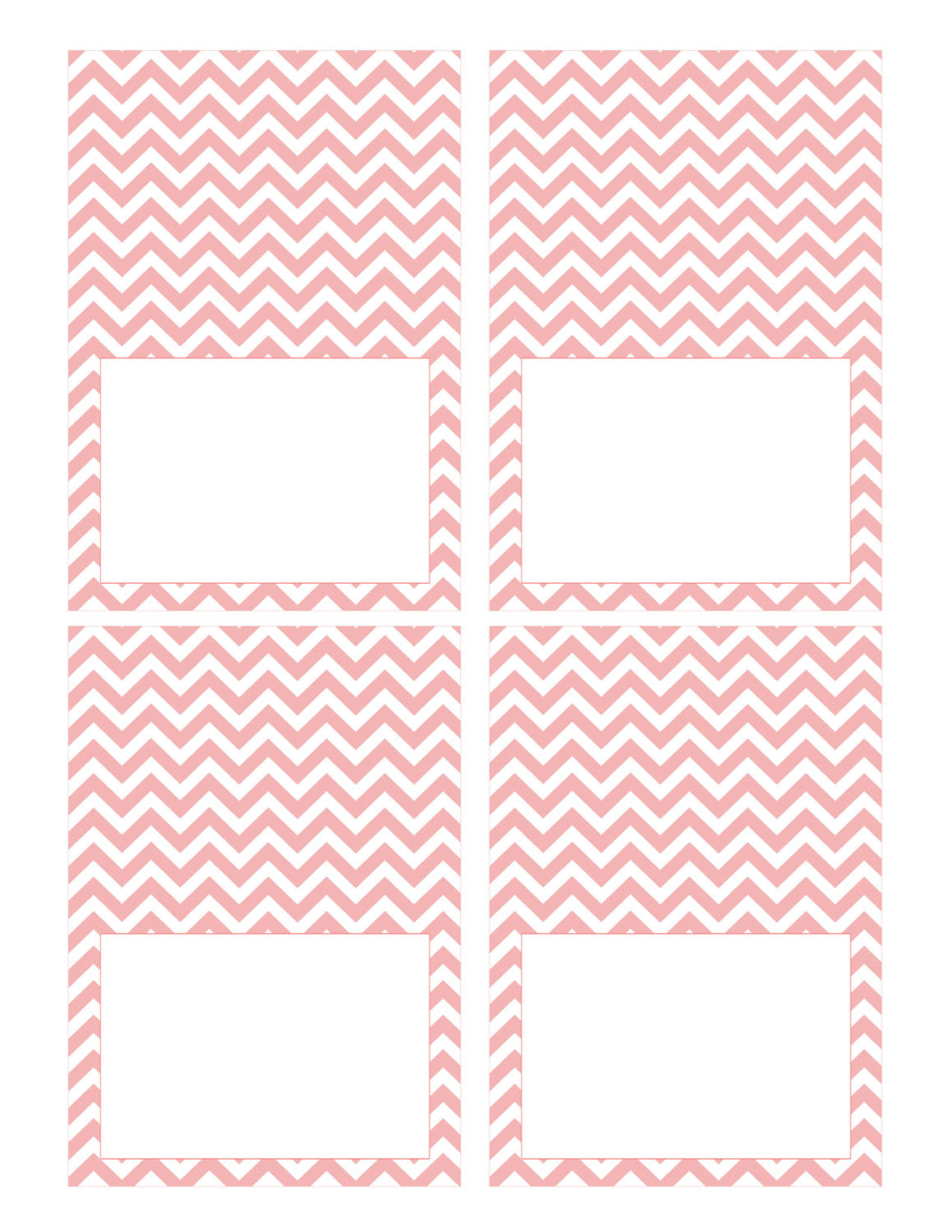 Buffet Food Label Wedding Place Seating Name Card Pink Chevron