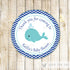 Whale Nautical Favor Label Gift Tag Sticker Boy Birthday Baby Shower