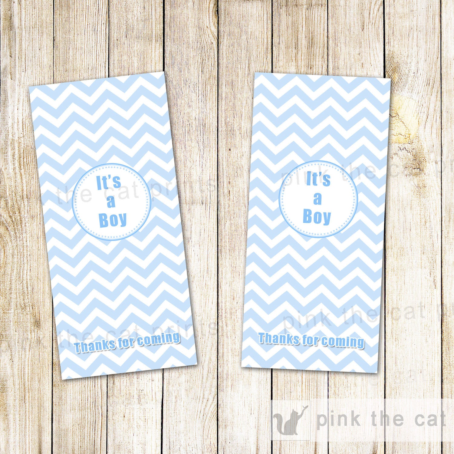 Blue Chevron Mini Candy Bar Wrapper Baby Boy Shower