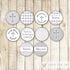 Grey Small Candy Label Sticker Baptism Christening