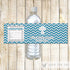 Boy Baptism Christening Bottle Label Teal Grey