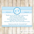 Baby Boy Shower Thank You Card Note Blue White Polka Dots