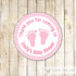 Pink Polka Dots Baby Girl Shower Thank You Tag Label Sticker
