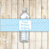 Blue White Chevron Bottle Label Birthday Baby Shower
