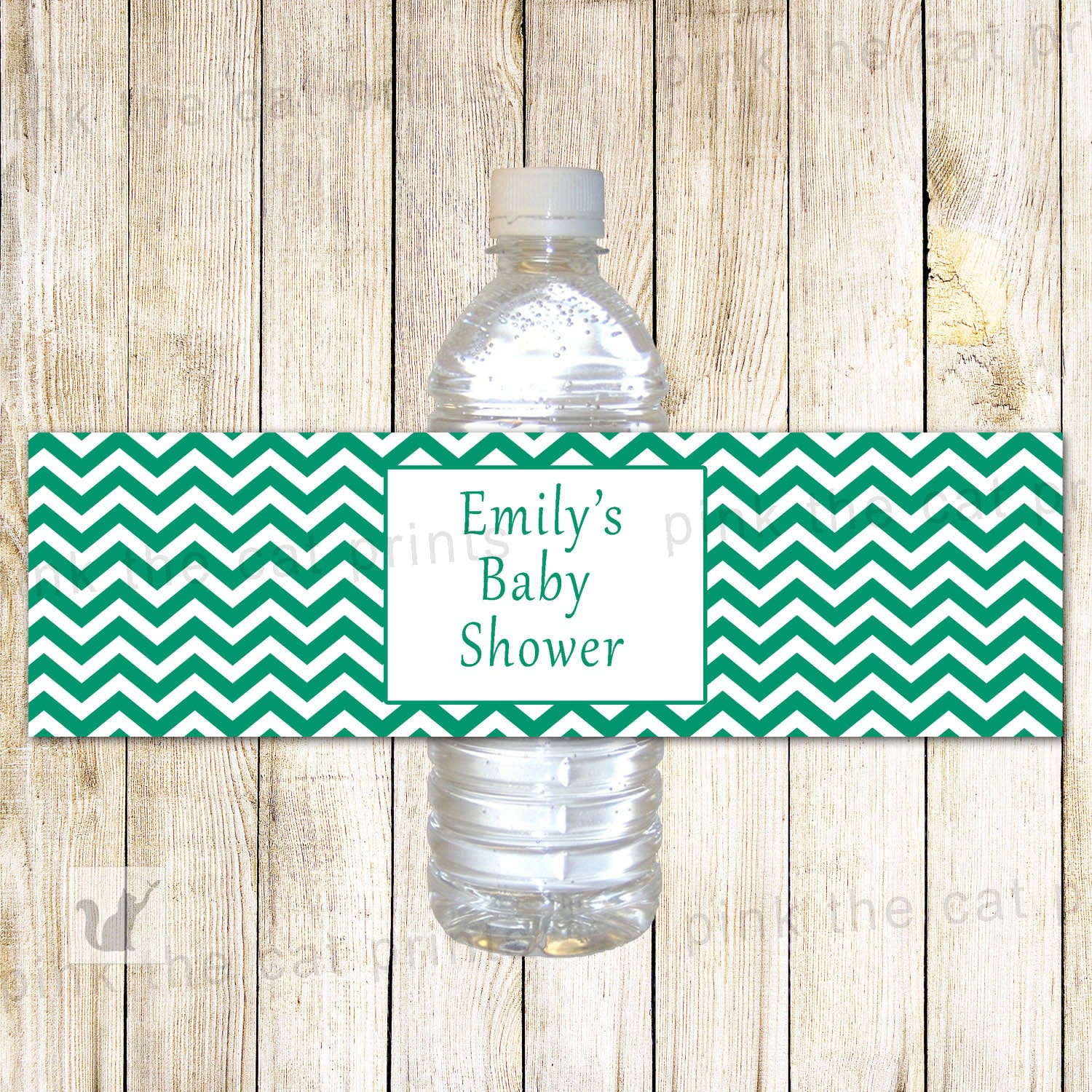 Green Chevron Bottle Label Birthday Baby Shower Printable