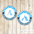 Elephant Giraffe Thank You Tag Label Sticker Baby Boy Shower Blue