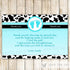 Cow Baby Boy Shower Thank You Card Note Turquoise