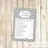 Baby Shower Games Grey Chevron Wishes for Baby Price is Right & Advice Card
